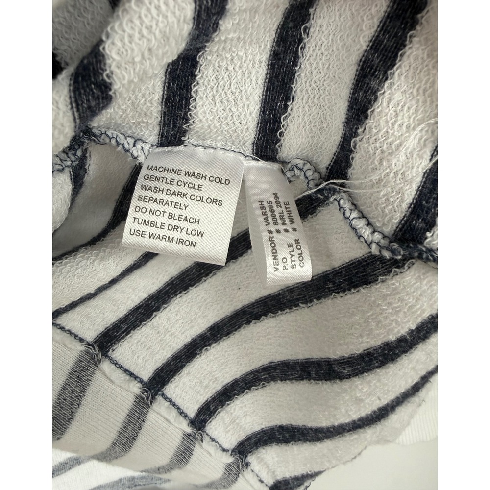 North River Outfitters Womens XL Striped Zip Up Hoodie White Navy Blue Nautical - Picture 6 of 8